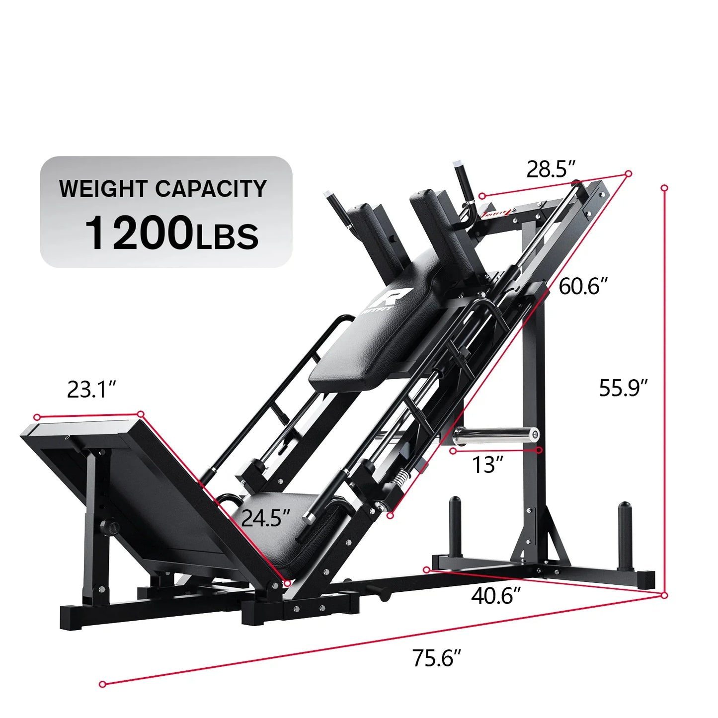 Transform Your Workout with the BLP01 45° 3-In-1 Leg Press, Hack Squat & Calf Raise Machine!
