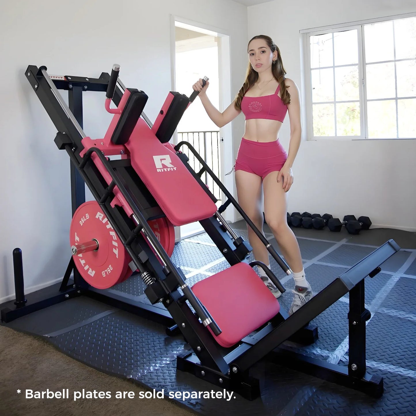Transform Your Workout with the BLP01 45° 3-In-1 Leg Press, Hack Squat & Calf Raise Machine!