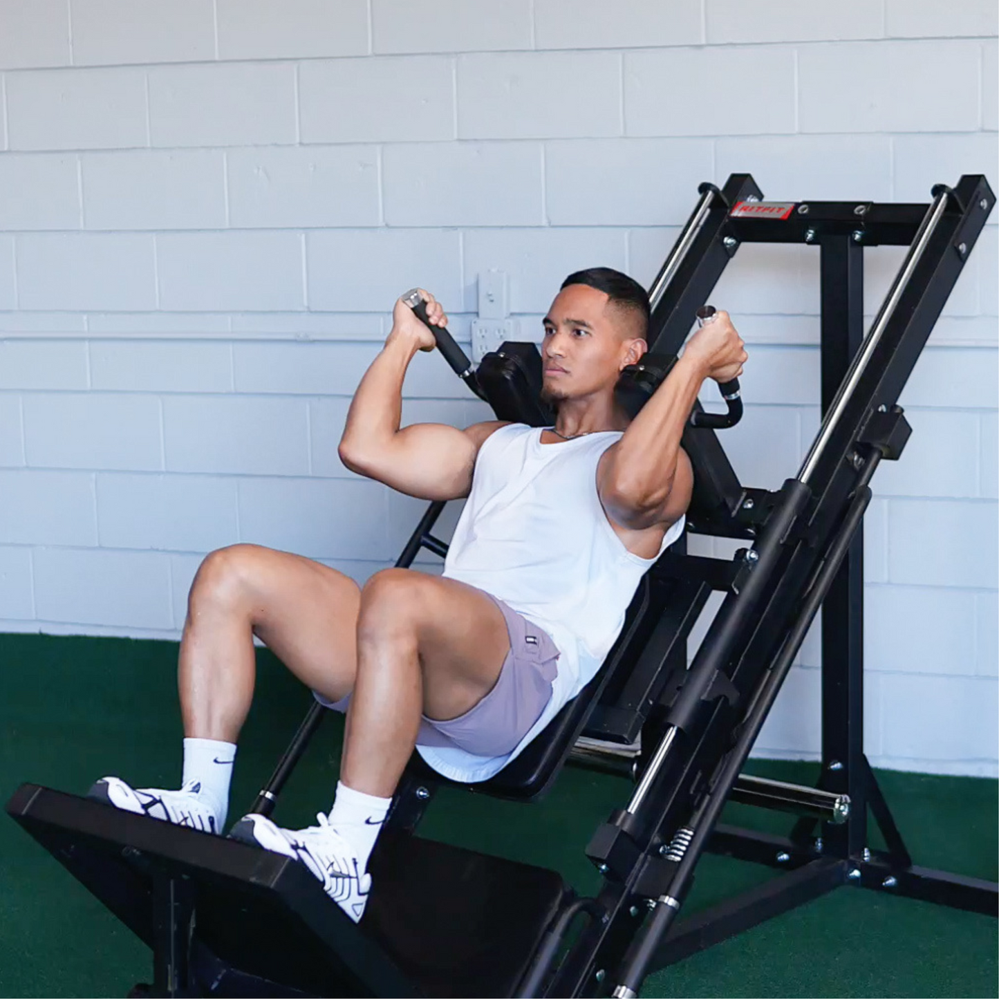 Transform Your Workout with the BLP01 45° 3-In-1 Leg Press, Hack Squat & Calf Raise Machine!