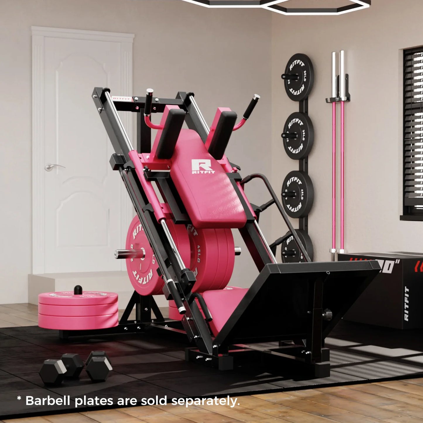 Transform Your Workout with the BLP01 45° 3-In-1 Leg Press, Hack Squat & Calf Raise Machine!
